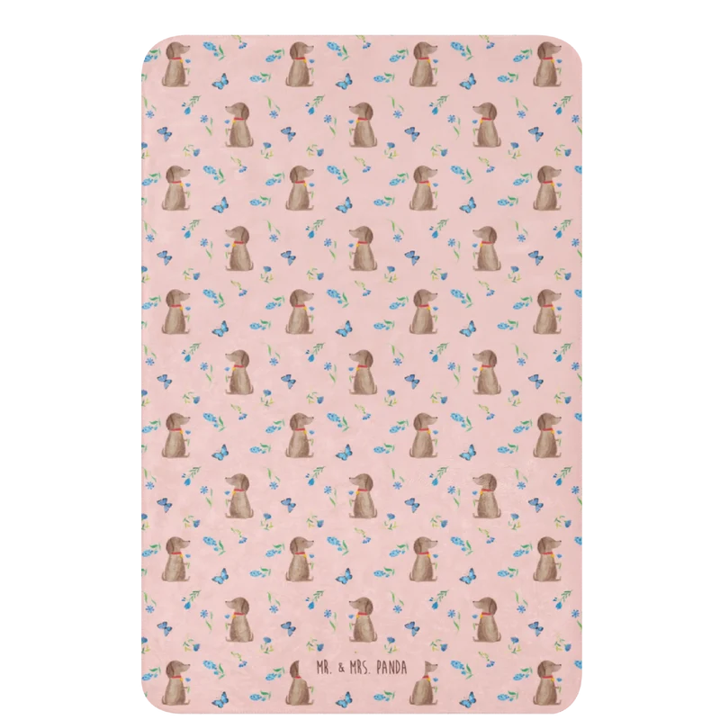Sherpa Kuscheldecke Hund Blume Muster