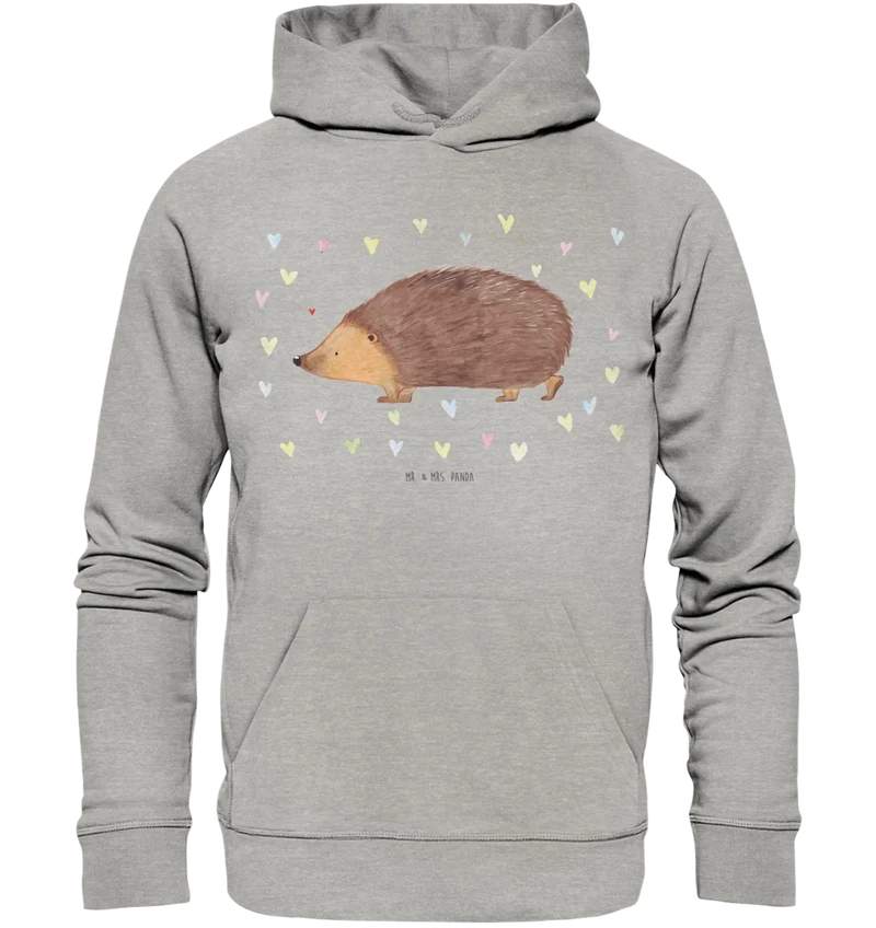 Organic Hoodie Igel Herzen