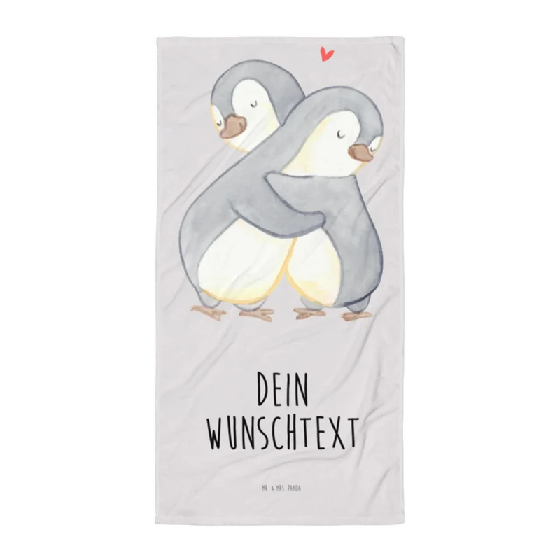 XXL Badehandtuch mit Namen Pinguine Kuscheln