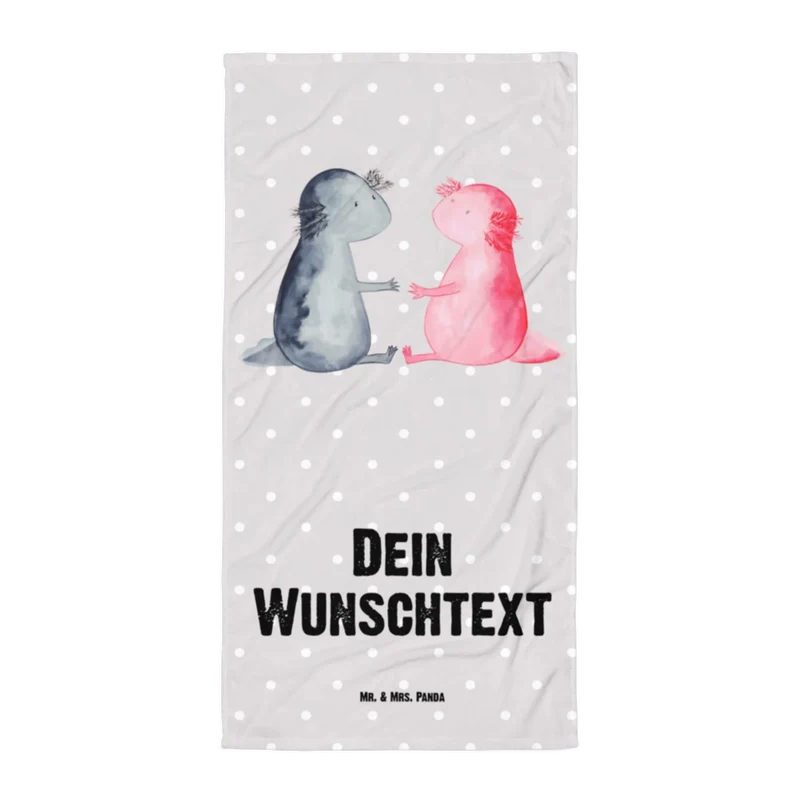 XXL Badehandtuch mit Namen Axolotl Liebe