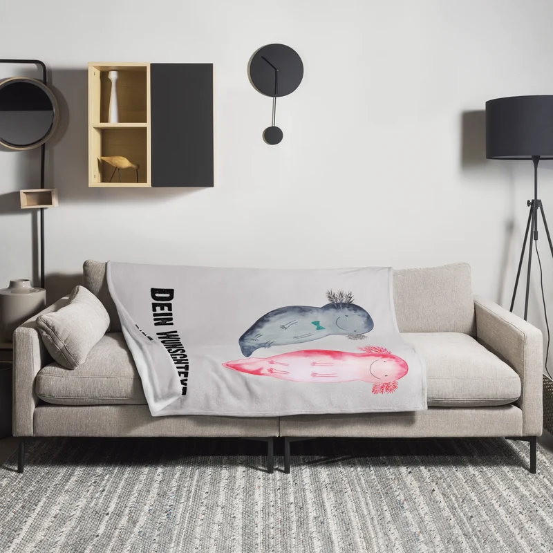 Personalisierte Decke Axolotl Liebe