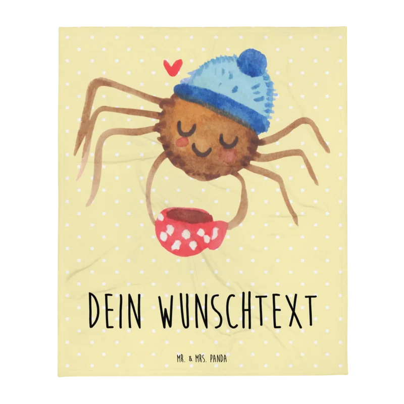 Personalisierte Decke Spinne Agathe Kaffee