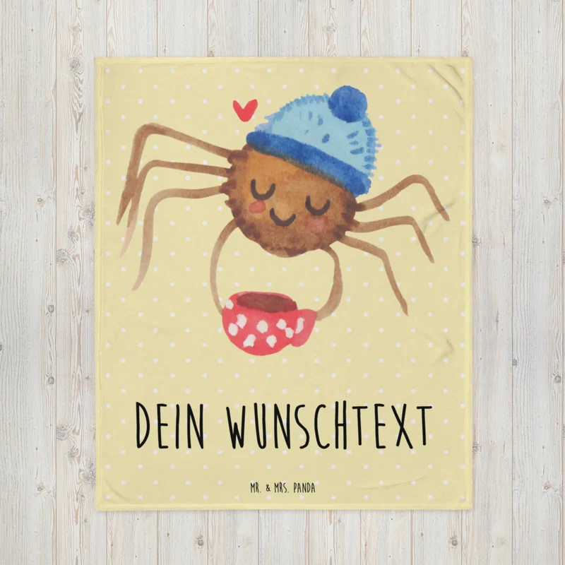 Personalisierte Decke Spinne Agathe Kaffee