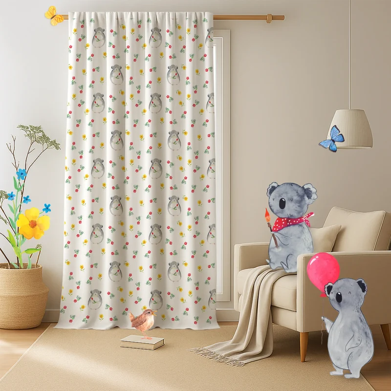 Vorhang Chinchilla Blume Muster