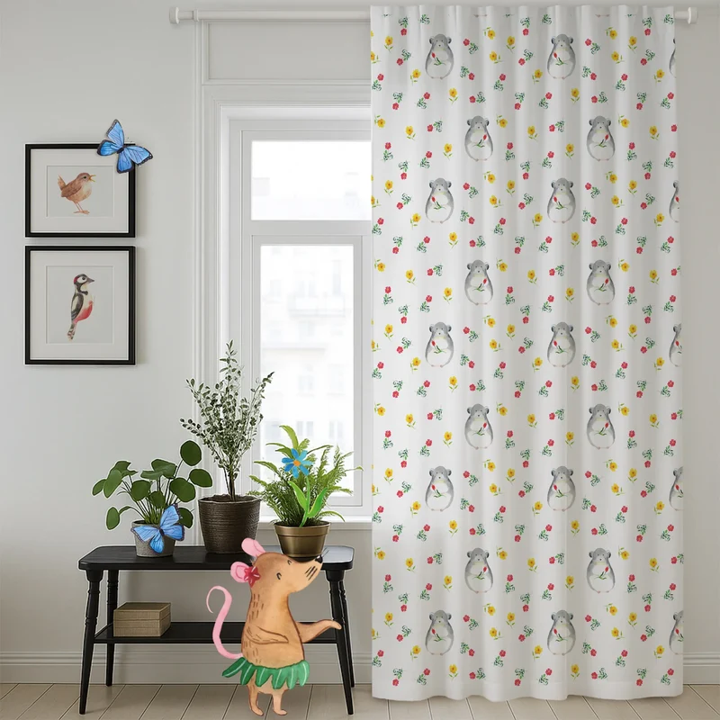Vorhang Chinchilla Blume Muster