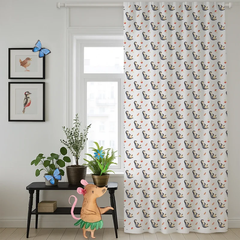 Vorhang Pinguin Lachen Muster