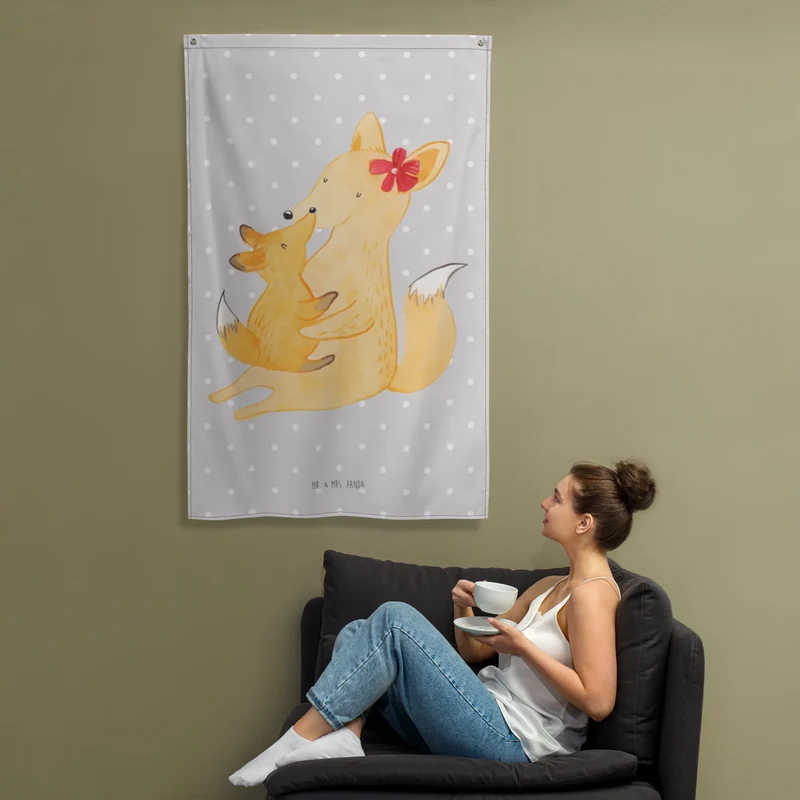 Wandteppich Fuchs Mama