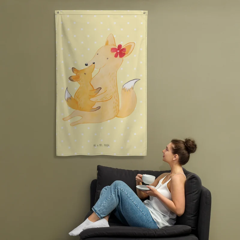 Wandteppich Fuchs Mama