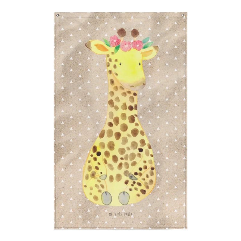 Wandteppich Giraffe Blumenkranz