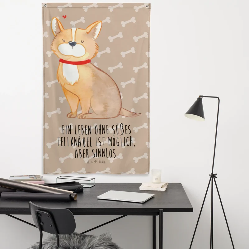 Wandteppich Hund Glück