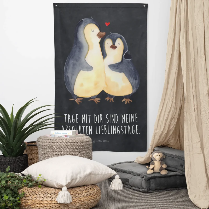 Wandteppich Pinguin umarmen