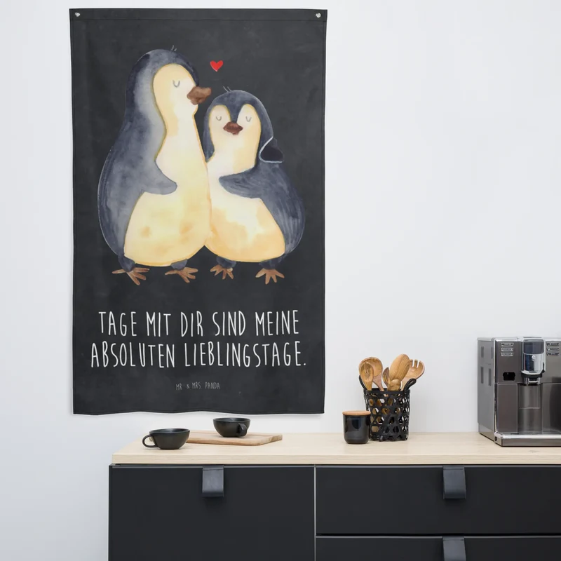 Wandteppich Pinguin umarmen