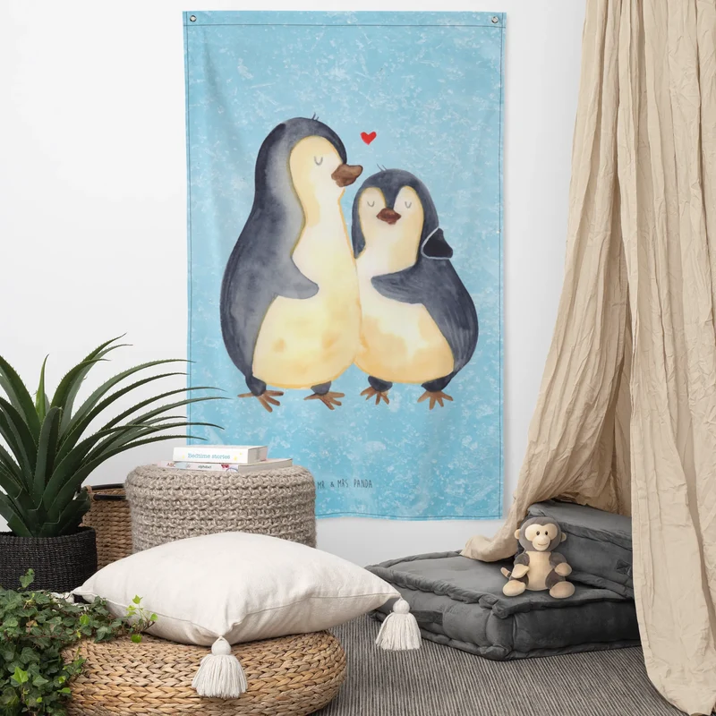 Wandteppich Pinguin umarmen