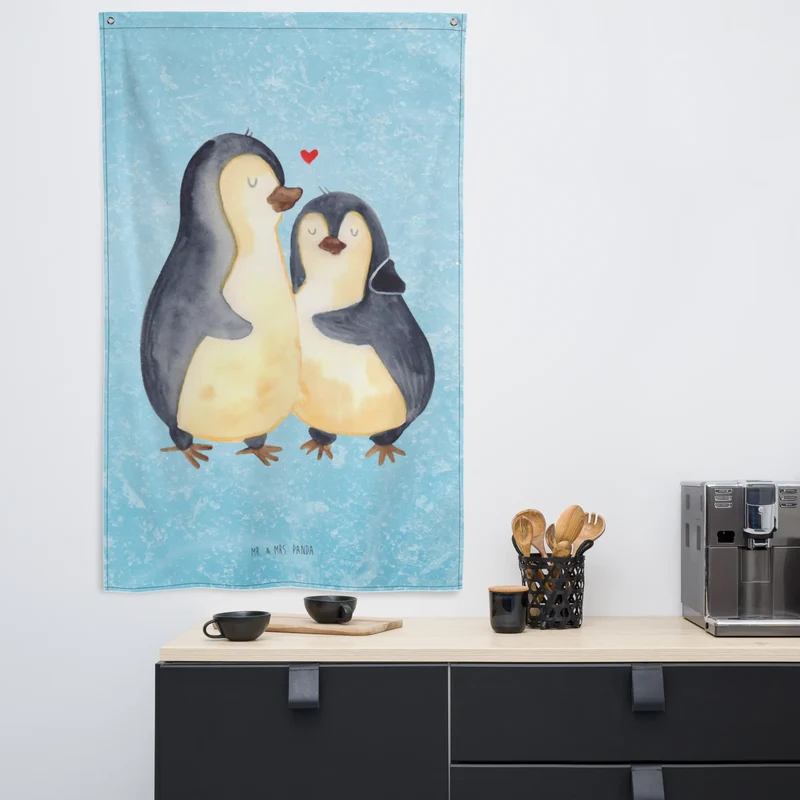 Wandteppich Pinguin umarmen