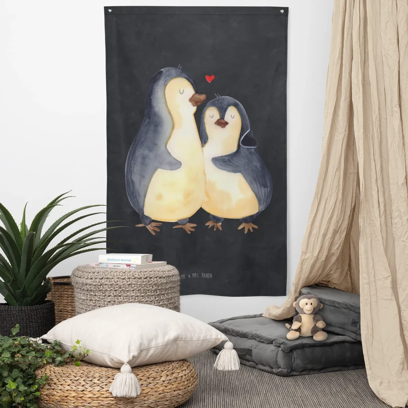 Wandteppich Pinguin umarmen