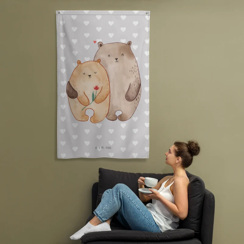 Wandteppich Bären Liebe