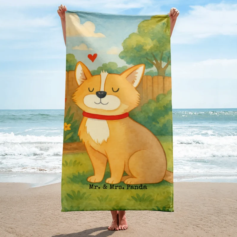 XL Badehandtuch Hund Glück Design