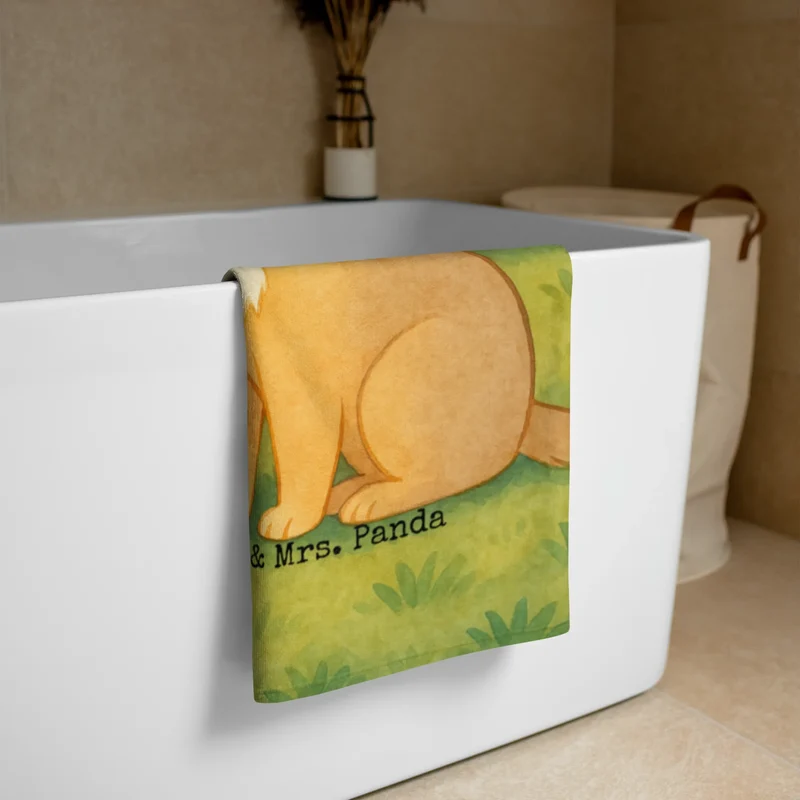 XL Badehandtuch Hund Glück Design