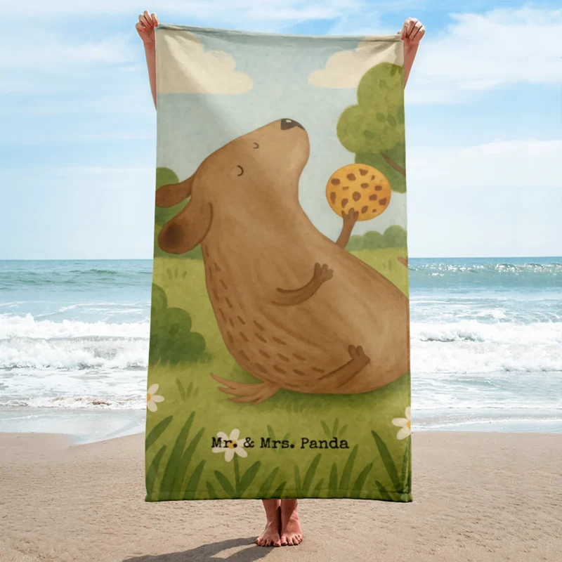 XL Badehandtuch Hund Keks Design