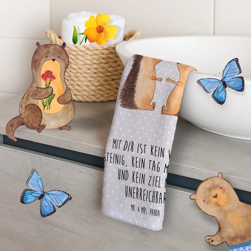 Gästehandtuch Igel Liebe