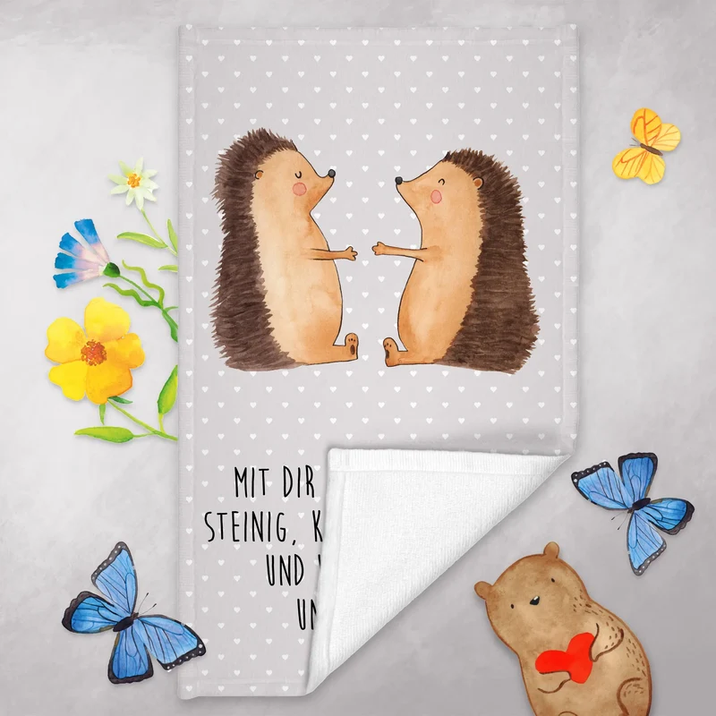 Gästehandtuch Igel Liebe