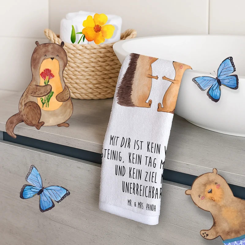 Gästehandtuch Igel Liebe