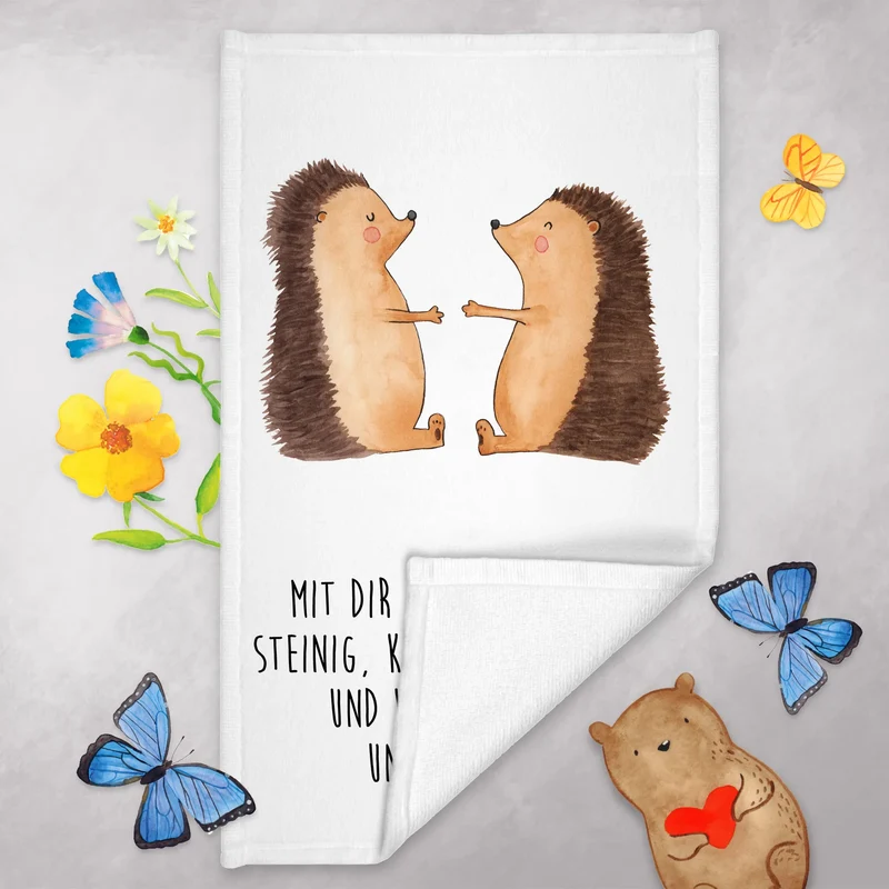 Gästehandtuch Igel Liebe