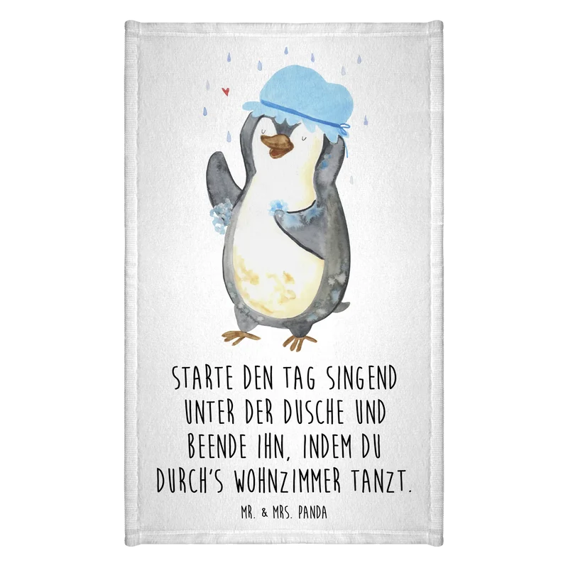 Gästehandtuch Pinguin Duschen