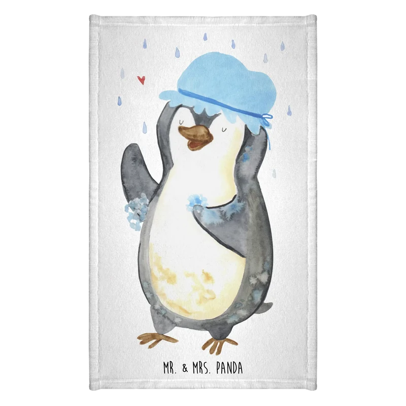 Gästehandtuch Pinguin Duschen