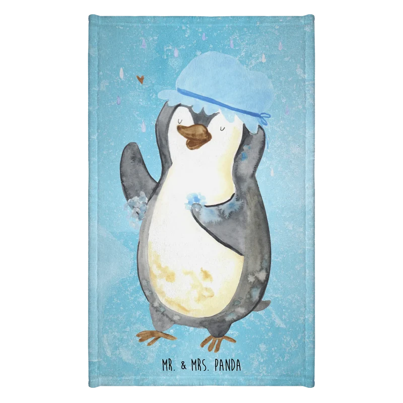 Gästehandtuch Pinguin Duschen