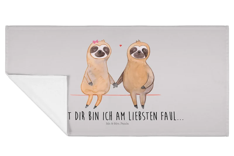 Handtuch Faultier Pärchen