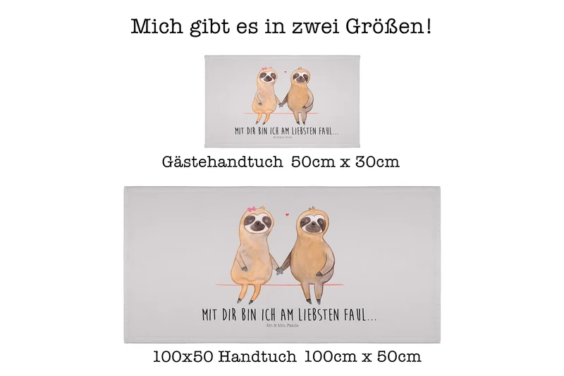 Handtuch Faultier Pärchen