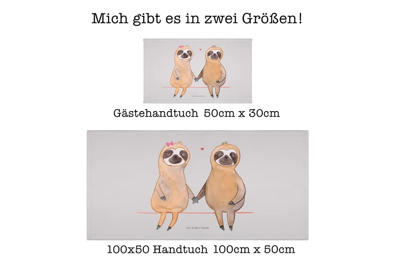 Handtuch Faultier Pärchen