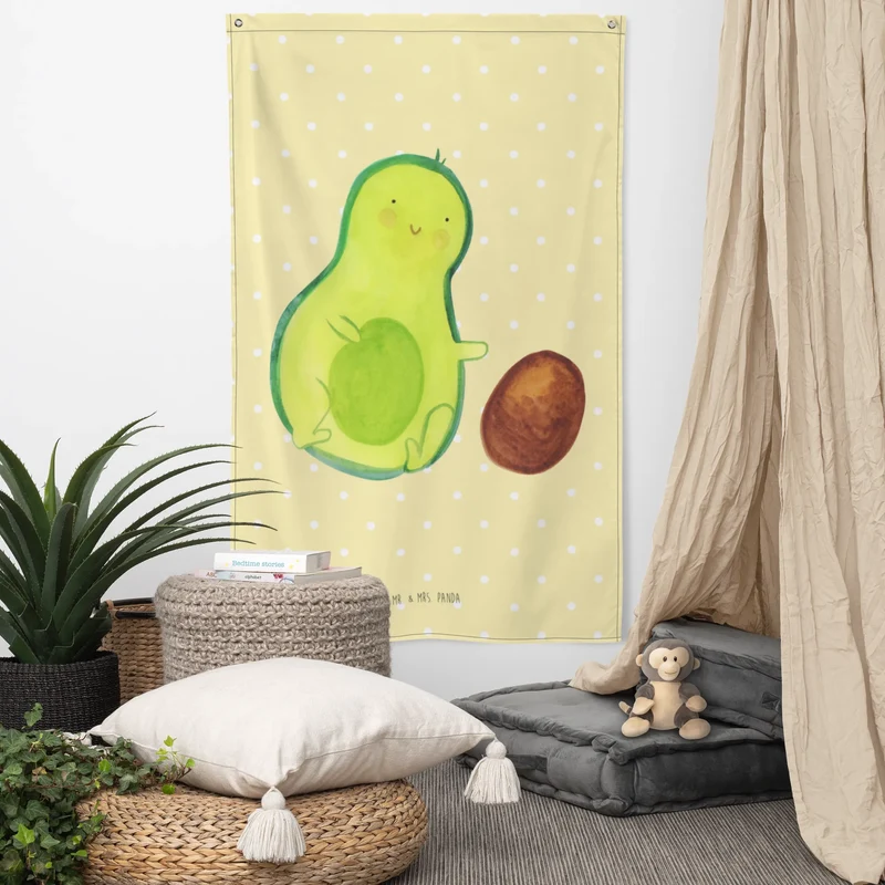 Wandteppich Avocado Kern rollt