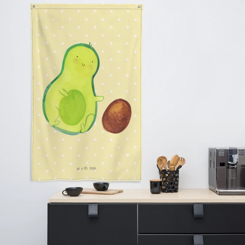 Wandteppich Avocado Kern rollt
