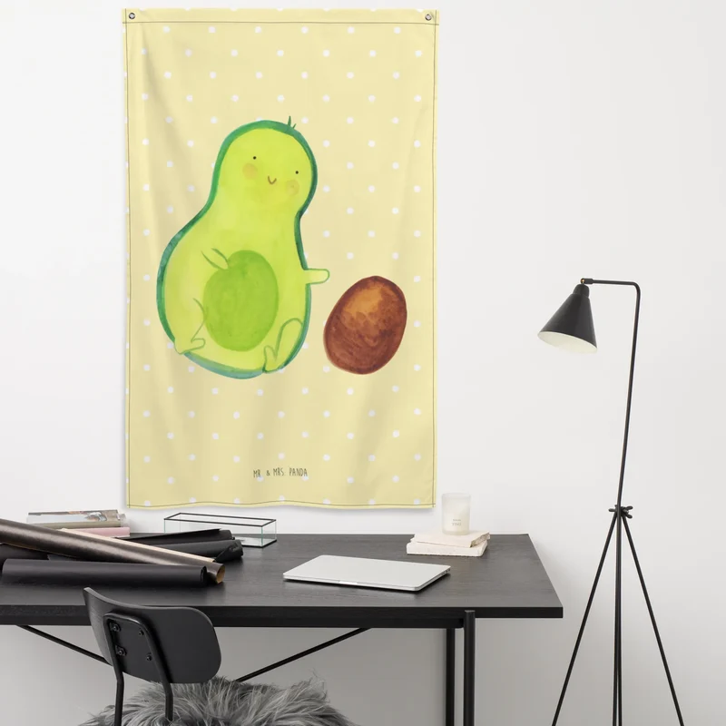 Wandteppich Avocado Kern rollt