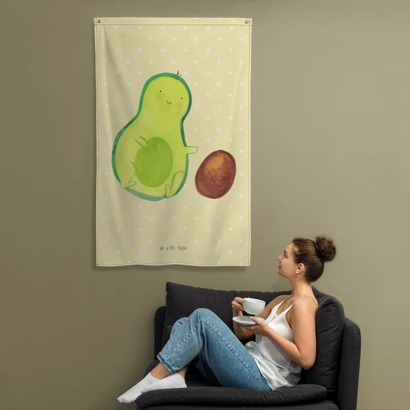 Wandteppich Avocado Kern rollt