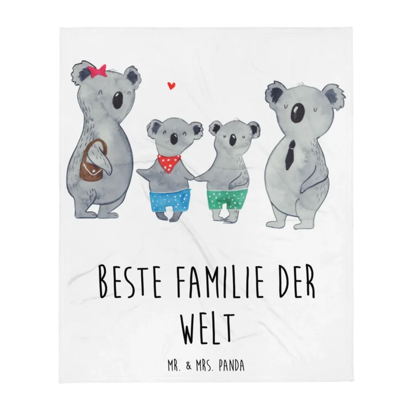 Kuscheldecke Koala Familie zwei