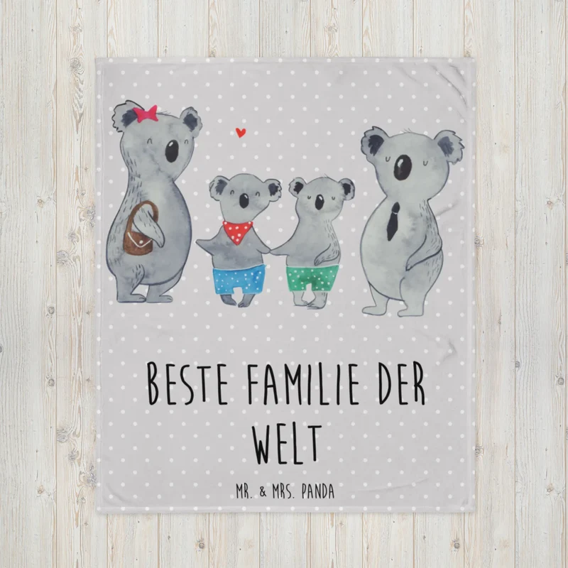 Kuscheldecke Koala Familie zwei