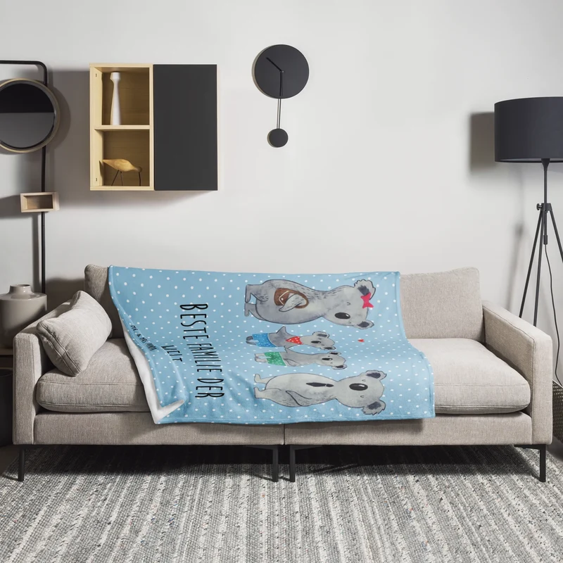 Kuscheldecke Koala Familie zwei