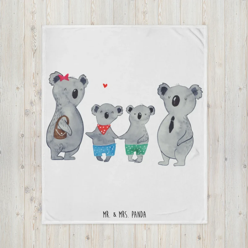 Kuscheldecke Koala Familie zwei