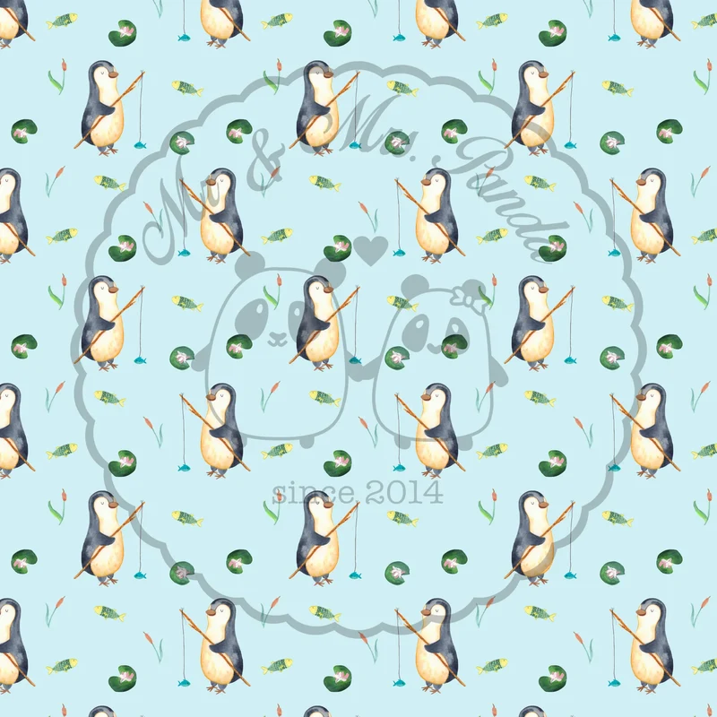 Kinderbettwäsche Pinguin Angler Muster