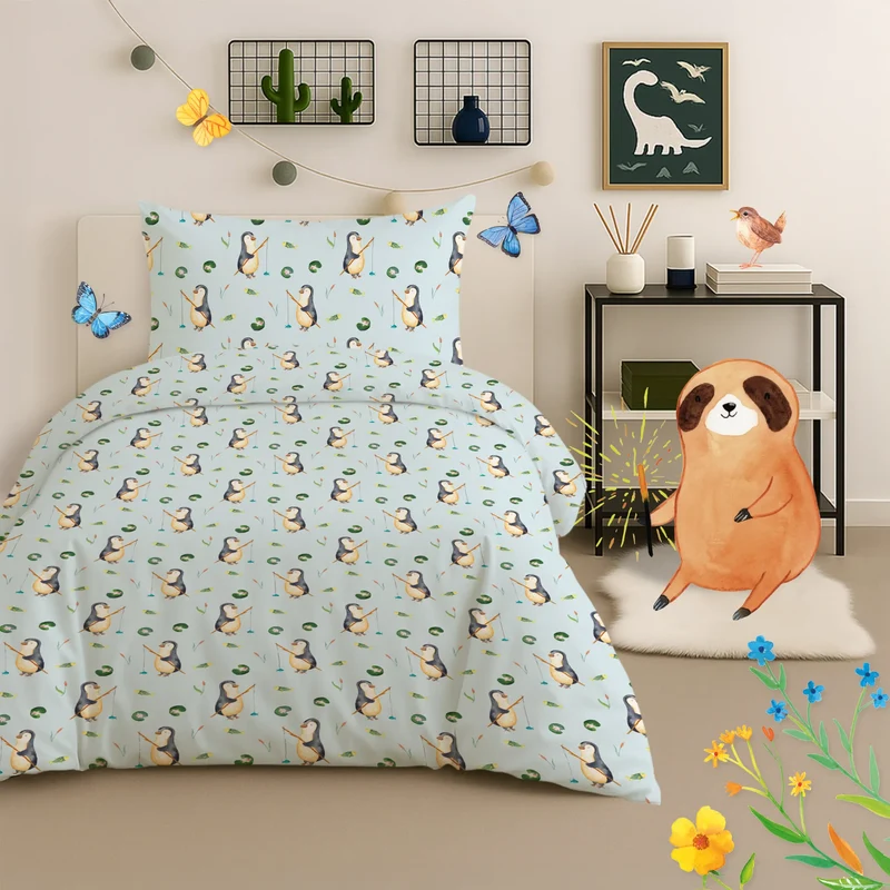 Kinderbettwäsche Pinguin Angler Muster