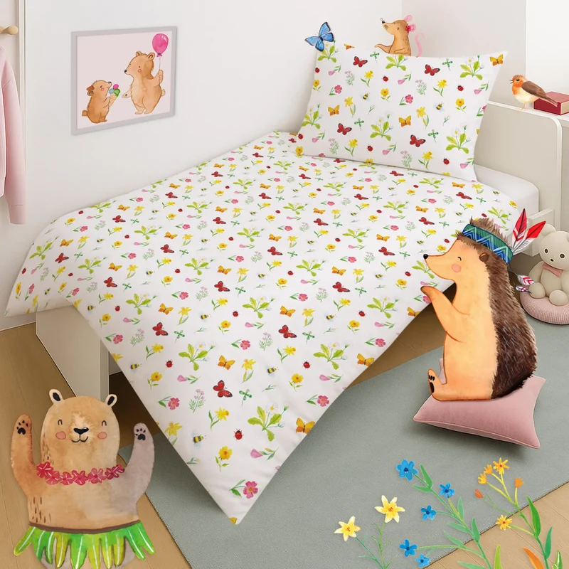 Kinderbettwäsche Ostern Frühlingsgefühle Muster