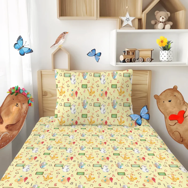 Kinderbettwäsche Fuchs Schulkind Muster