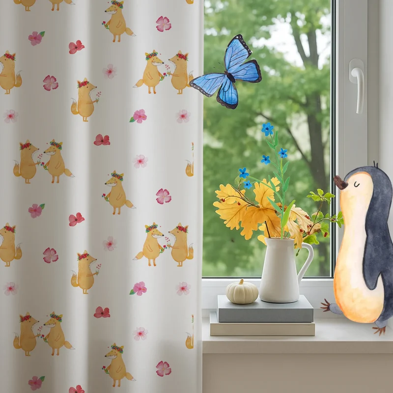 Vorhang Fuchs Blumen Muster