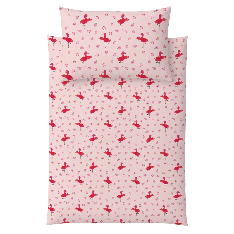 Kinderbettwäsche Flamingo Yoga Muster