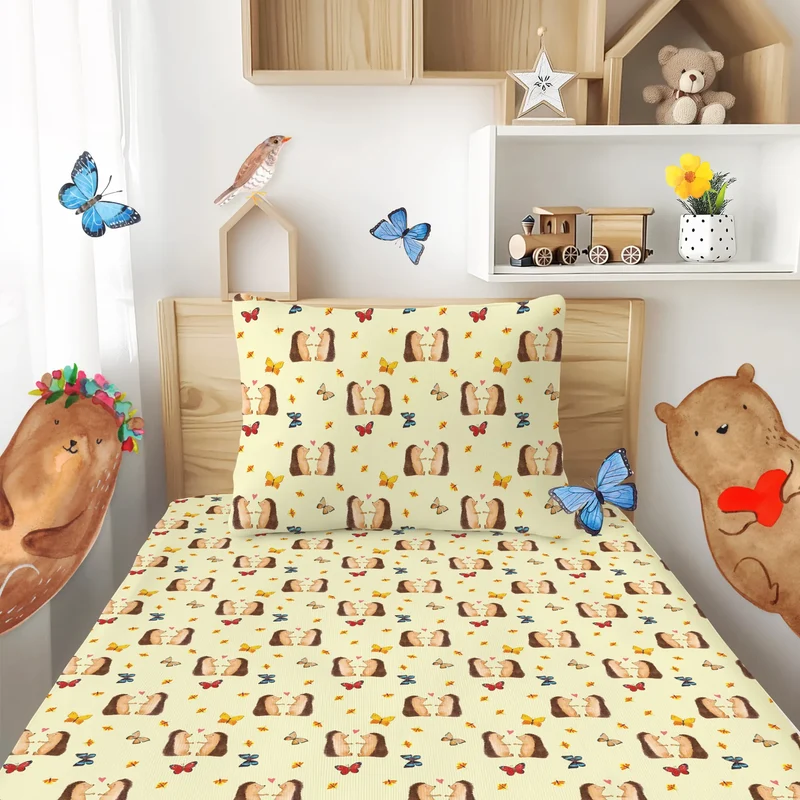 Kinderbettwäsche Igel Liebe Muster