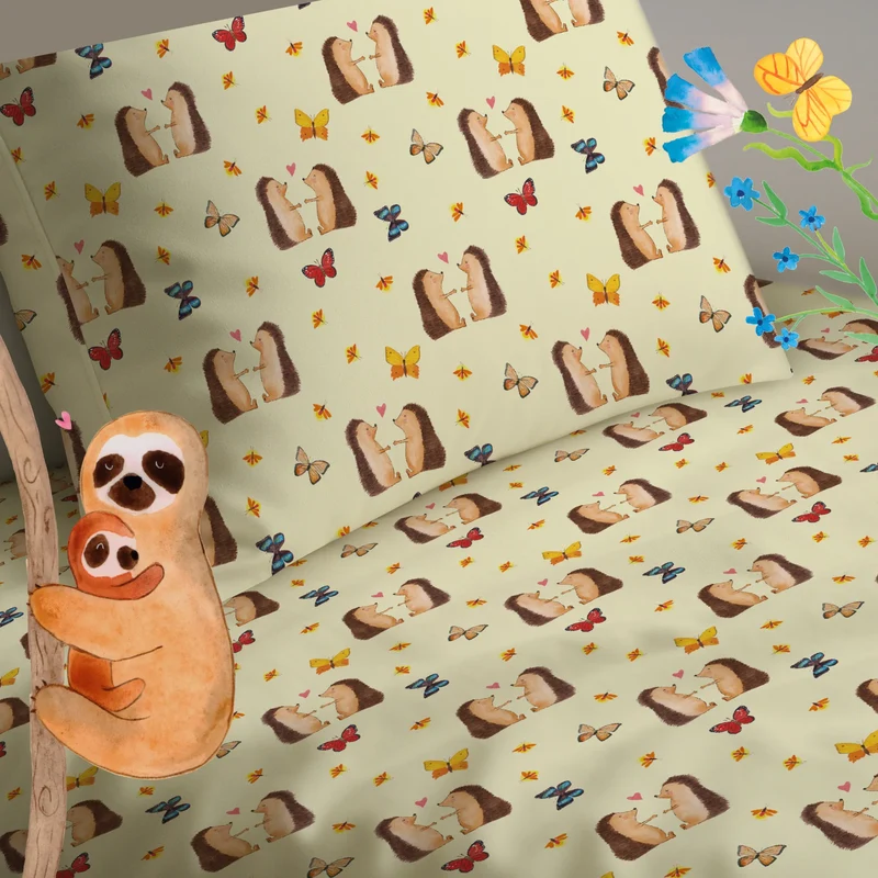 Kinderbettwäsche Igel Liebe Muster
