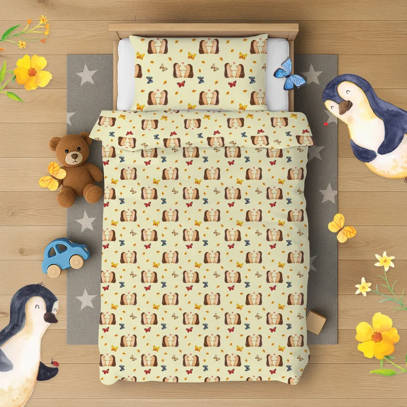 Kinderbettwäsche Igel Liebe Muster
